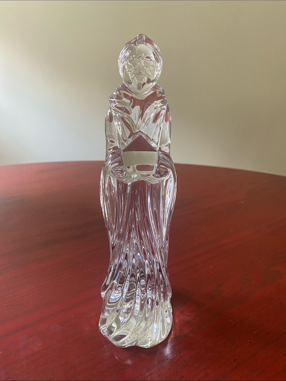 Lenox Clear Glass Balthazar Nativity Figurine Sculpture in Crystal Tone